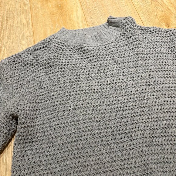 Oversized Sweater Casual Long Sleeve Crew Neck Pullover Sweater Medium Gray - Picture 3 of 4